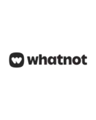 The image shows the Whatnot logo with a black “w” in a rounded square followed by the word “whatnot” in bold, lowercase letters.