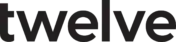 The image shows the word "twelve" written in bold, black lowercase letters on a transparent background.