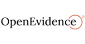 The OpenEvidence logo in black text with an orange incomplete circle around the letter "e" and a registered trademark symbol.