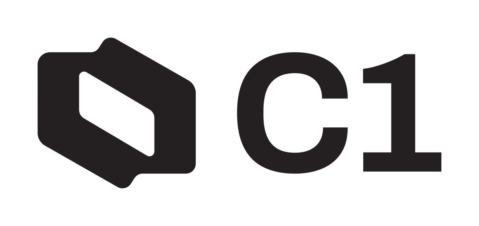 Black icon shaped like a stylized ticket followed by the bold text "C1" on a white background.