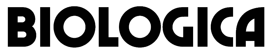 The image shows the word "BIOLOGICA" in bold, uppercase black letters on a light gray background.