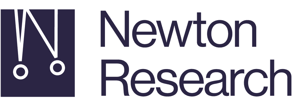 Logo for Newton Research featuring a stylized Newton's cradle icon on the left and "Newton Research" in bold, dark font on the right, reflecting the innovative spirit of Newton Research.