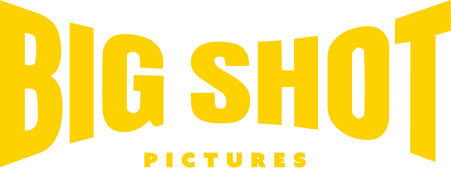 Yellow text on a light background reads “BIG SHOT” in large letters, with the word “PICTURES” in smaller letters below.